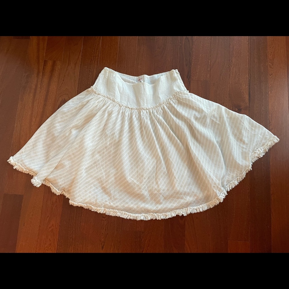 EUC JOIE Cotton Full Skirt White Gold S M